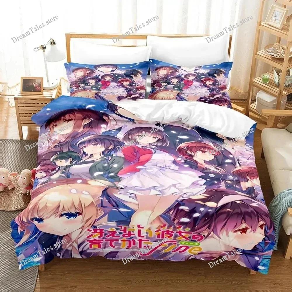 Saekano How To Raise A Boring Girlfriend Bedding Set Cartoon Anime Set Adult Kid Bedroom Duvet Cover Sets 3D Print Kawaii Anime