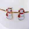 European American Christmas Snowman Stud Earrings - Simple Sweet Design