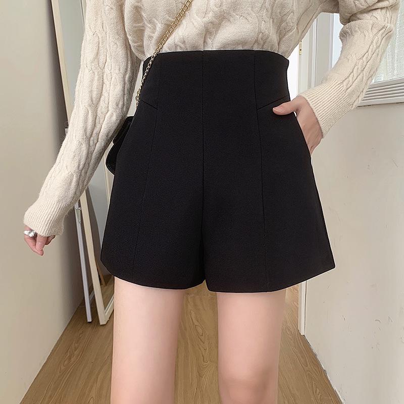 

Plus Size Women s Korean Style High Waist Wide Leg A-Line Casual Shorts L 105-119 kg чёрный