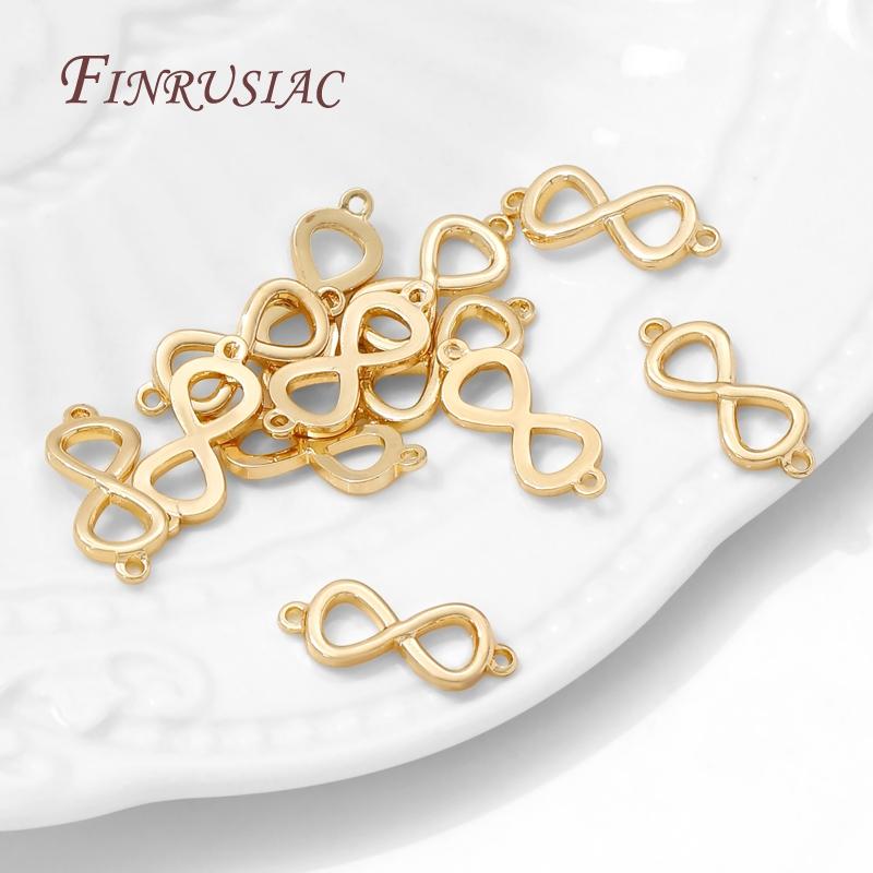 18K Gold Plated Connectors For Jewelry,Brass 8 Shape Connectors For Bracelets Making Accessories,DIY Necklaces Findings