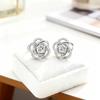 S925 Silver Needle Flower Diamond Stud Earrings - Simple, Versatile Women's Fashion Jewelry