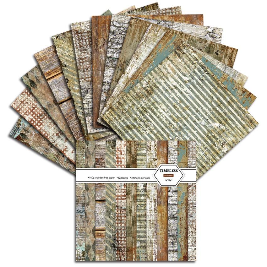 24 ark Kartongpapper Block Kortmakeri Papper Tidlösa Tematiska Ensidiga Mönster Scrapbokspapper Tryck Dekorativt Papper Hantverkspapper Foto