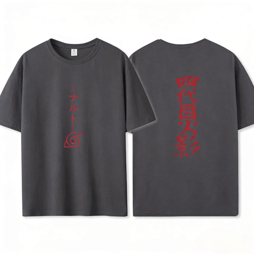 Cartoon Naruto Print Top 2026 Summer New Arrival Unisex Anime Naruto Sporty Cotton Crew Neck Tshirt
