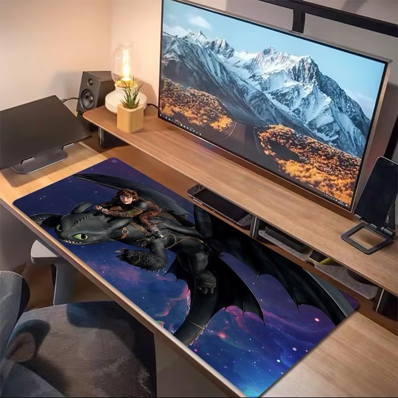 How to Train Your Dragon Print Cushion Non-slip Laptop Tablet Big Mousepad XXL Mat Mini PC Playmat With Lock edge