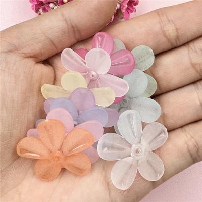 10 Stück 29 mm Acryl matt Blumen lose Perlen für Schmuckherstellung DIY Kopfbedeckung Handykette handgefertigt