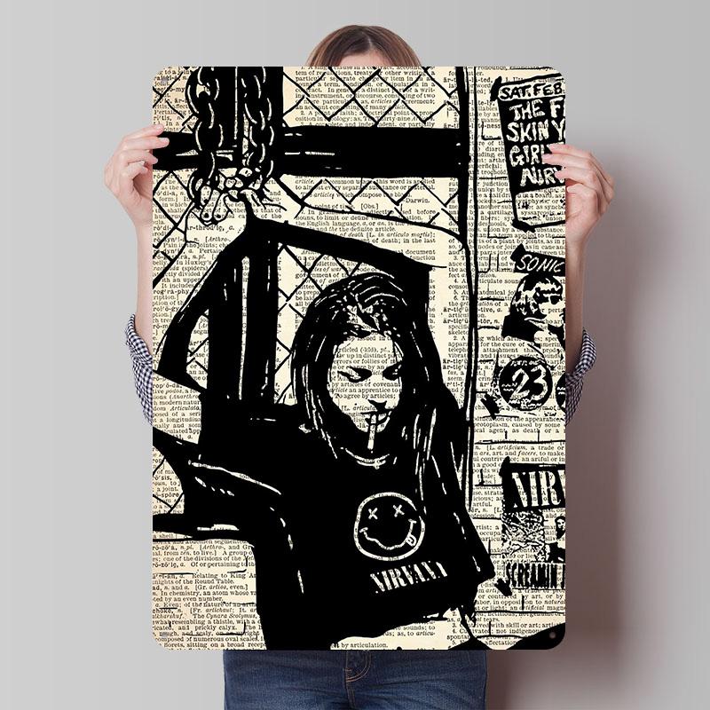 Rock Art Printed Poster Customized Retro Wall Art Vintage Metal Tin Signs for Home House Decor Room Decoration Gaming Coffee Bar