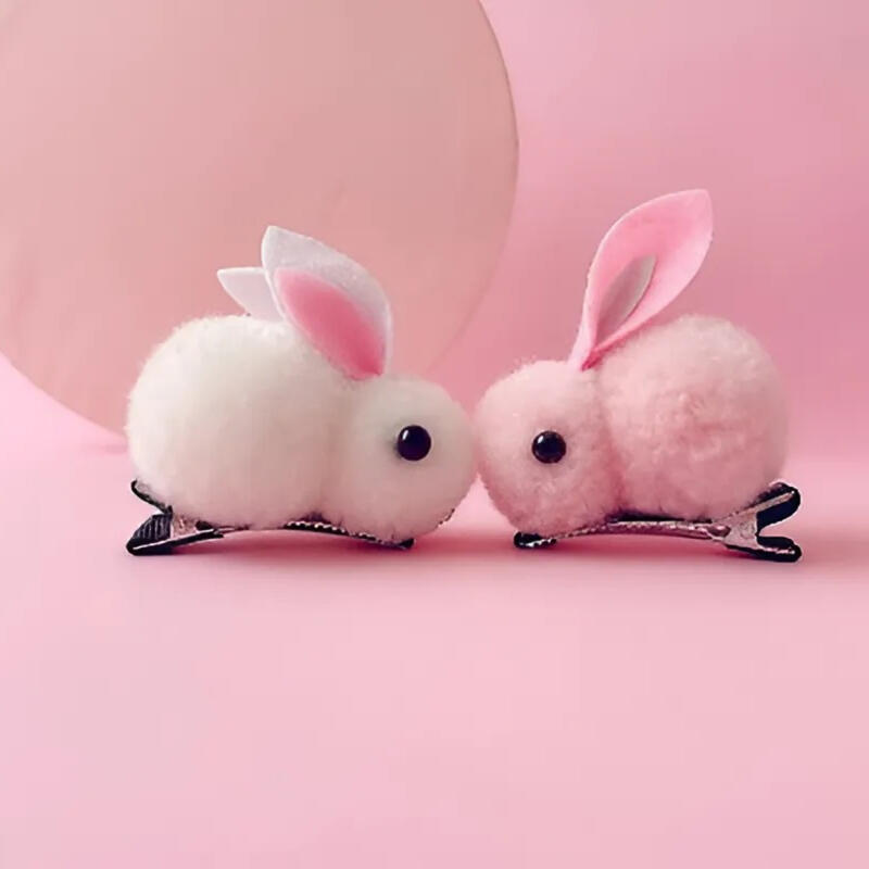 Character hairpins, clips, headbands, hairpins, hair accessories Rabbit hairpin (light pink)