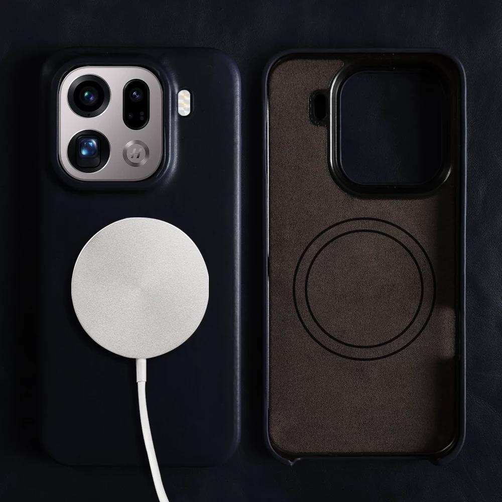 Genuine Leather Waxed Oil Texture Case for OPPO Find X9 Pro X8 Ultra X8S X8 Pro Trendy Style Vintage Cowhide Magnetic Full Coverage Cover