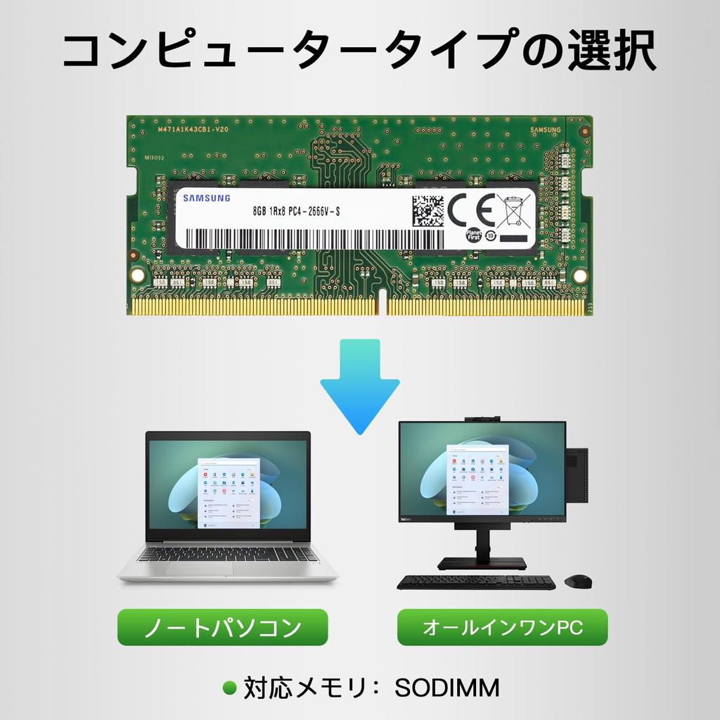 [Refurbished] Samsung 8GB DDR4 2666MHz PC4-21300 (PC4-2666V) CL19 SODIMM 1Rx8 Single Rank 1.2V 260-pin Laptop/Notebook RAM Memory