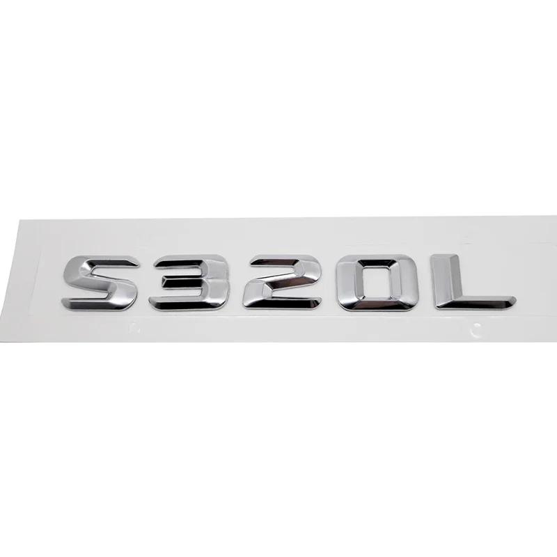 Alloy ABS Car Number Letters Sticker Rear Trunk Badge Decals for Mercedes Benz S300L S320L S400L S500L S600L Emblem Accessories