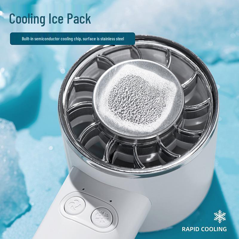 Portable Ice Pack Fan with USB & Carabiner - Handheld & Desktop Cooling Solution Flat Model A
