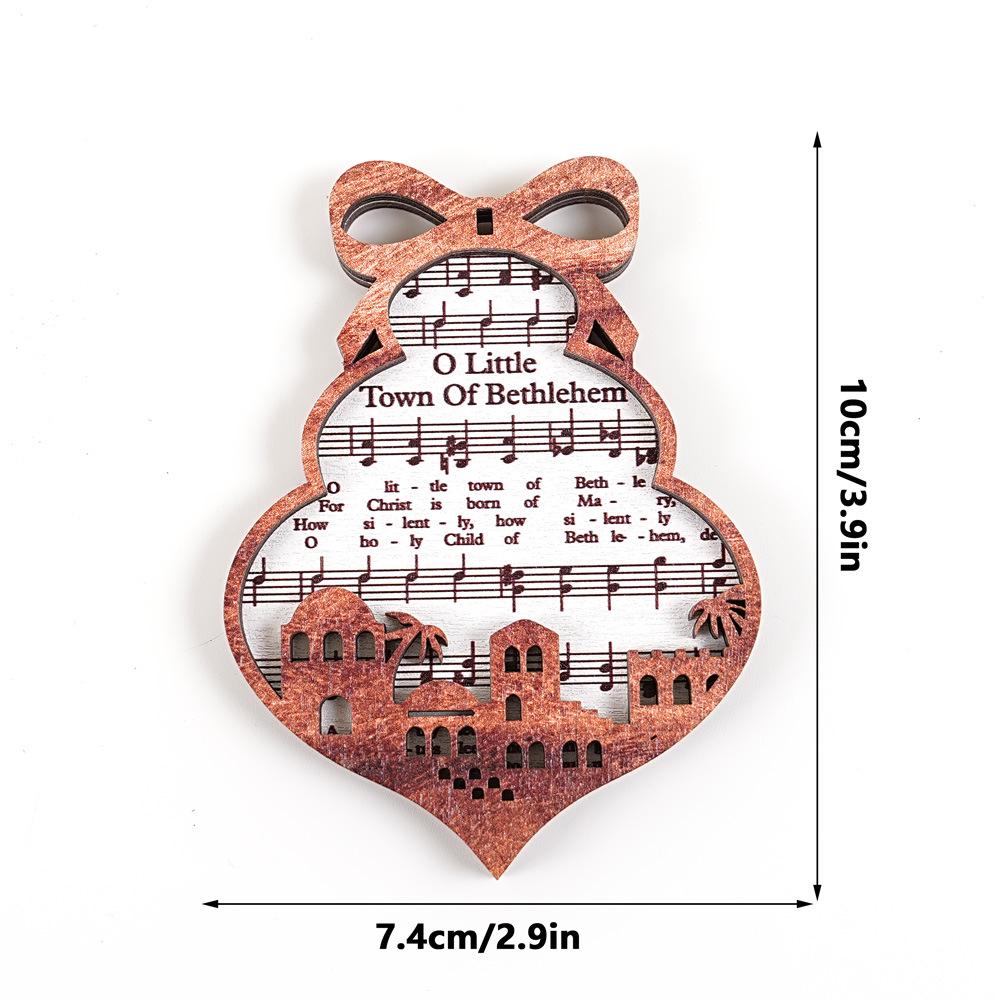 3D Wooden Musical Christmas Tree Hanging Ornament & Magnetic Fridge Sticker