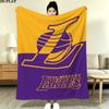 Los Angeles Lakers Print Flannel Blanket, High quality Comfortable for All Seasons, Home Decor, Warmth and Comfort, Perfect for Christmas Gifts