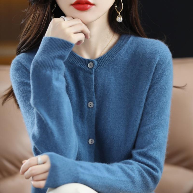 

Stand-up Collar Sweater Women s Autumn And Winter Thick Section Korean Women s Solid Color Pullover Loose Knitted Long-sleeved Bottoming L baby голубой