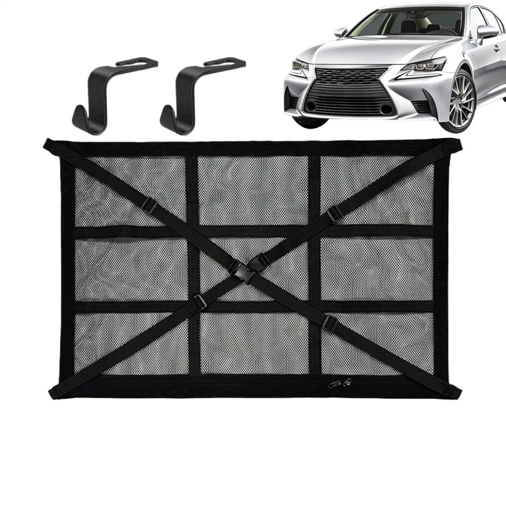 Large Capacity Space Saving Car Ceiling Net Storage Car Ceiling Cargo Net Strong Load-Bearing Mesh Car Roof Storage Organizer