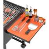 Heat Resistant Silicone Grill Tool Holder Mat with Side Shelf Drip Pad for Blackstone BBQ Utensils Kitchen Countertop