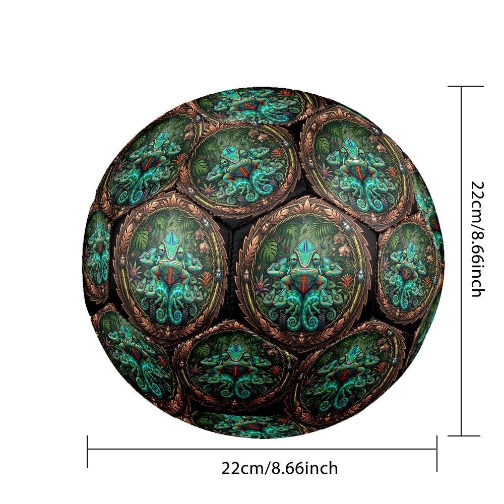 Chameleon Family Jungle Round Football Size 5 Adult Ball Suitable for Training Matches and Outdoor Team.