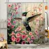 Hummingbird Shower Curtain Floral Botanical Farm Landscape Vintage Jungle Modern Home Polyester Fabric Bathroom Decor Curtains