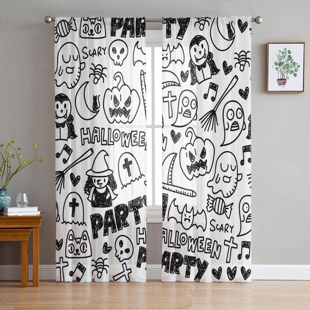 Afternoon Tea Cake Dessert White Sheer Curtain For Living Room Home Kitchen Bedroom Window Decor Chiffon Tulle Voile Curtains