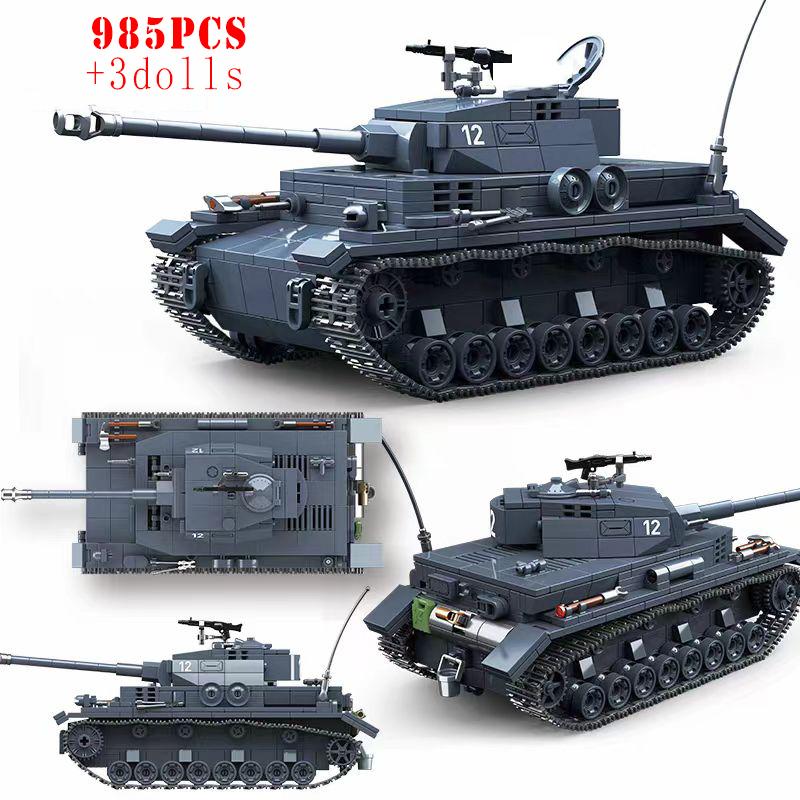 2. světová válka Vojenské Německo Panther Střední tank Panzer IV Tank Stavebnice Armádní zbraně Tiger I Těžké tanky Městské kostky Dětské hračky