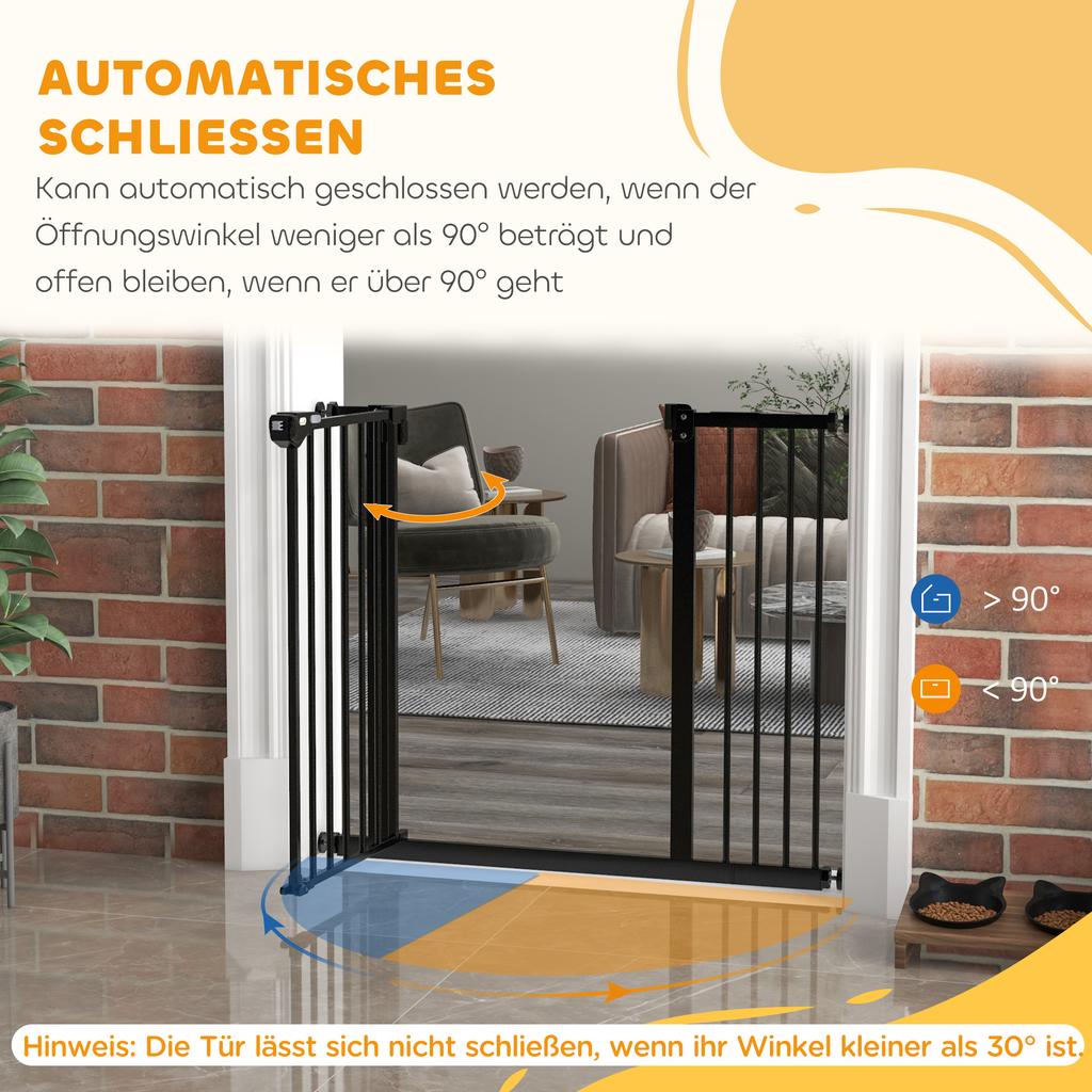 Adjustable Safety Gate W/ One Extensions, Four Adjustable Screws, Black