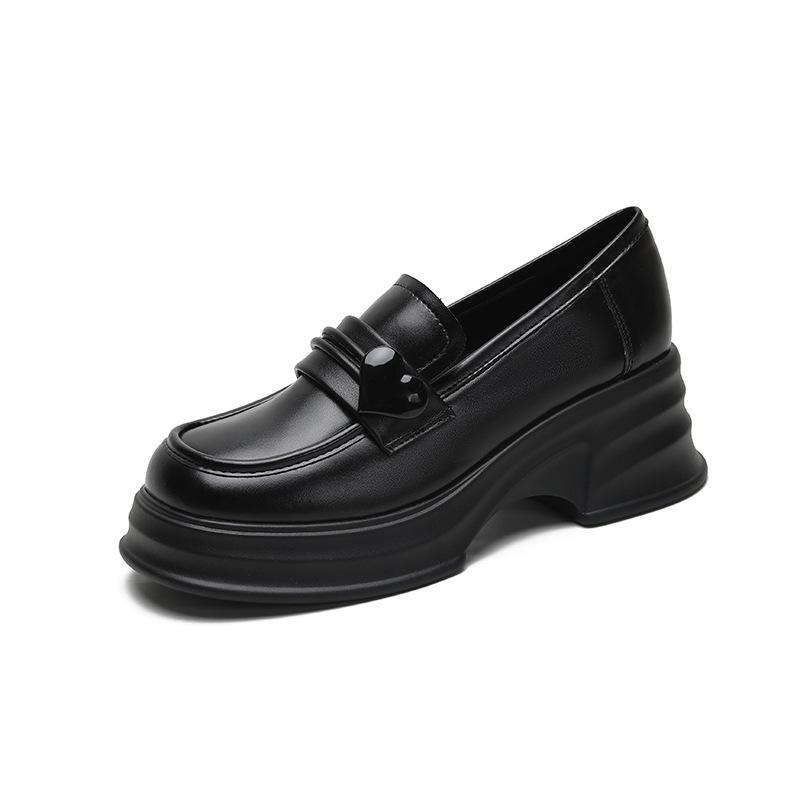 Genuine leather flat for Huizhou women's shoes grape mother same leather shoes versatile autumn and winter new platform loafers women