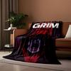 A screaming face framed within a red skull-like shape. for all seasons blanket lunch break throw gift