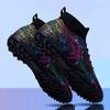 Kids Football Cleats Turf Grass Training Shoes Lightweight Synthetic Upper With Rubber Outsole