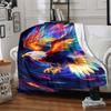 1pc Colorful Eagle Artwork Blanket Lightweight Flannel Blanket Throw Blanket For Sofa, Bed, Travel, Camping, Livingroom, Office, Couch, Chair, And Bed