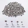 100 Sets 4 Sizes Double-Sided Rivet Kit for Leather DIY Decoration - Four-Color Cap Nails Included