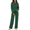Women's 2 Piece Short Sleeve Sweatshirt Pants Set With Pockets Casual Sportswear