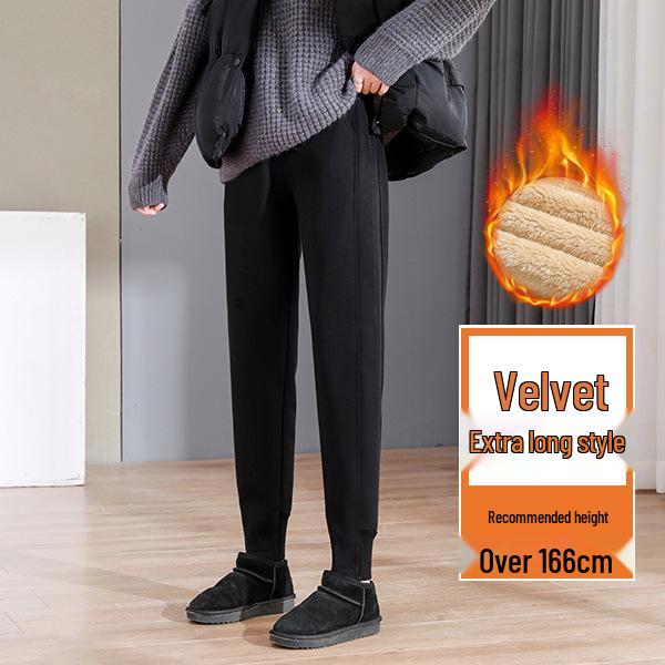 Unisex Lambswool Jogger Pants for Kids – High Waist, Thickened, Plus Velvet, Warm and Casual for Autumn and Winter.