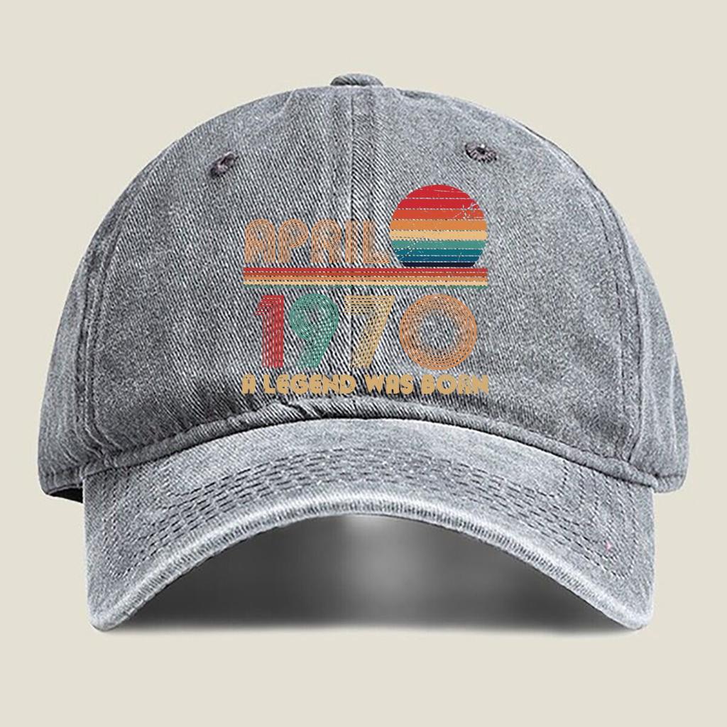 April 1970 Legend Born Fashion Washed Baseball Cap Hat Outdoor Activities