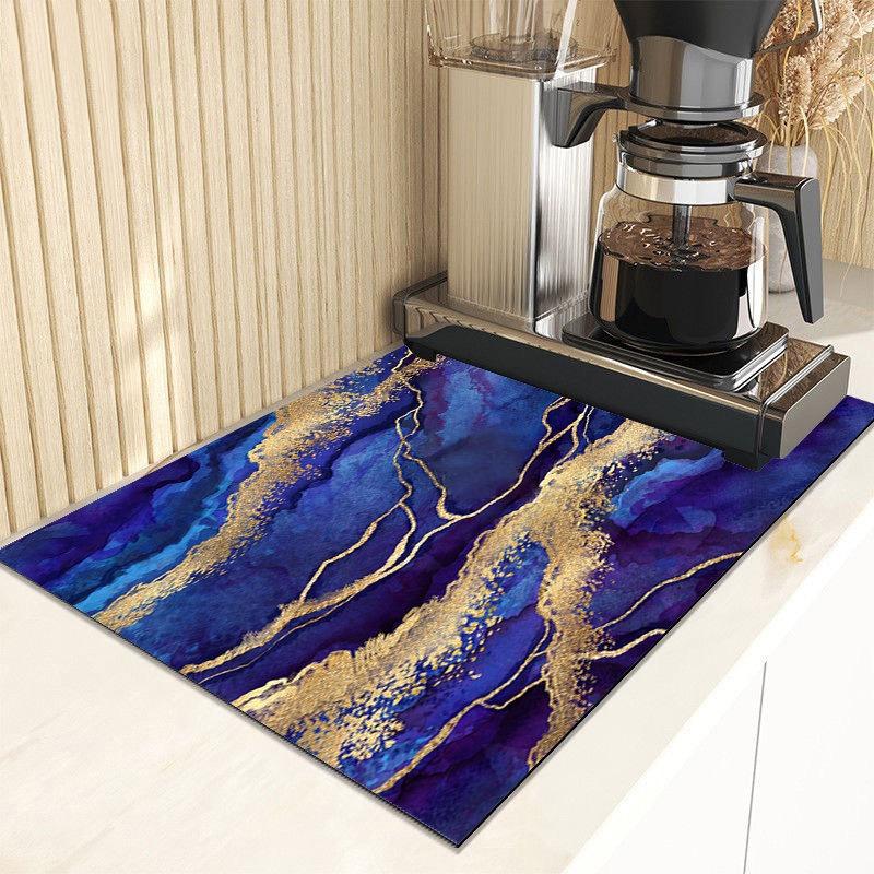 

Коврик для сушки посуды Коврик для кухонной столешницы Бытовой коврик для слива посуды Коврик-подставка для сушки чашек, мисок и тарелок Нескользящий коврик Домашние принадлежности 20x30cm