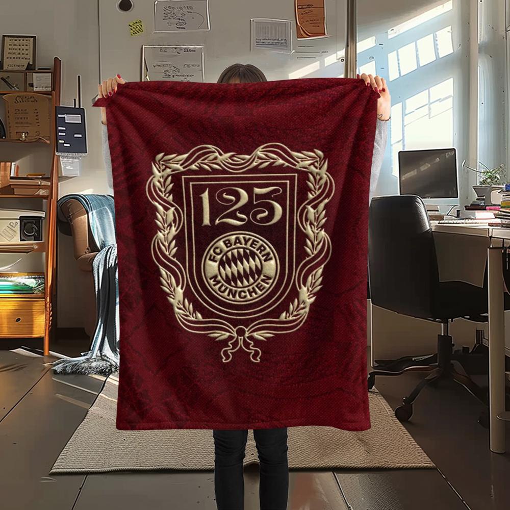 1pc FC Bayern Munich Print Flannel Blanket, High Quality Comfortable for All Seasons, Home Decor, Warmth and Comfort, Perfect for Christmas Gifts46