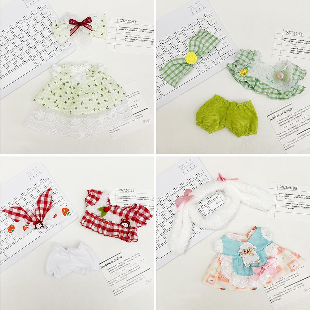 Para 20CM Algodão Boneca Macacão Desenho Animado Boneca de Pelúcia Substituição Roupa Brincando Acessórios Casa Mini Roupas