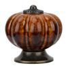 European Ceramic Pumpkin Door Knobs Cabinet Handles Single Hole Cupboard Drawer Pulls (White)