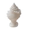 White Conch Shell Figurine, 3D Printed Nautical Coastal Tabletop Ornament for Living Room, TV Stand, Bookcase Shelf, Cabinet Decor