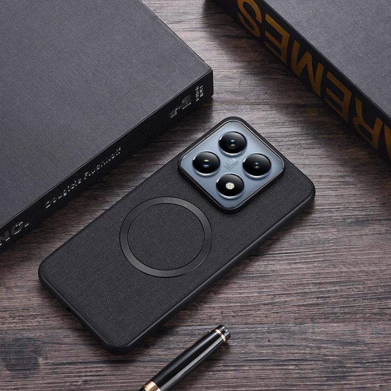 Magsafe Magnetic Plain Leather Case For Xiaomi 14T Pro 14 Ultra Xiaomi14T Mi 14 Pro  Wireless Charging Cover