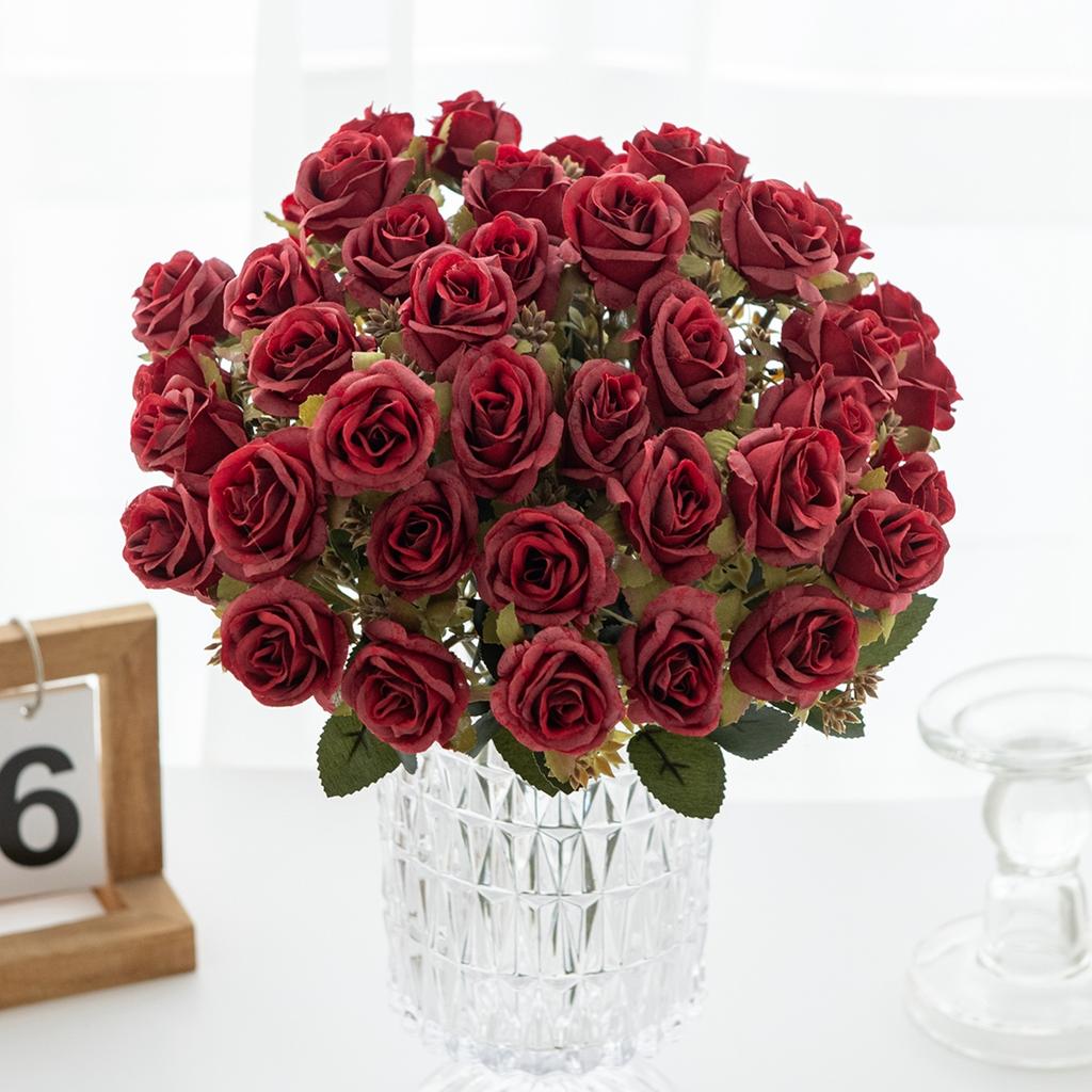 1PC Silk Artificial Flowers Carnation Rose Wedding Bridal Bouquet Home Festival Outdoor Garden Arch Wall Diy Gift Box Decoration