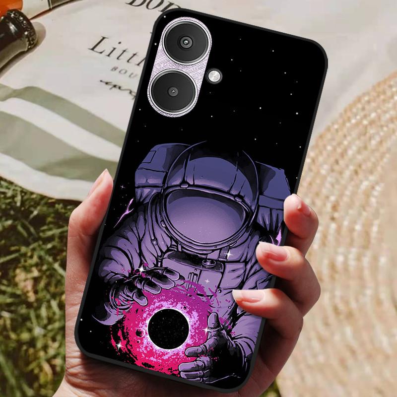 For Xiaomi Redmi 13C 5G Case Redmi13C Cool Painted Silicone TPU Soft Cover for Xiaomi Redmi 13C 5G Cases Black Protective Shells