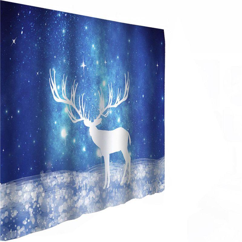 High Quality Christmas Shower Curtain And Toilet Mat Set For Elegant And Cozy Bathroom Decor