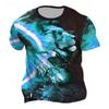 2024 Boutique T-shirt vintage da uomo con stampa 3D di tigre, oversize, a maniche corte, da uomo, alla moda, girocollo, sportiva, manica corta, taglia 6XL