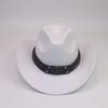 Male and Female Couples Jazz Hat Bucket Hat European and American Style Big Edge Top Hat Sunscreen Hat Woolen Cowboy Hat
