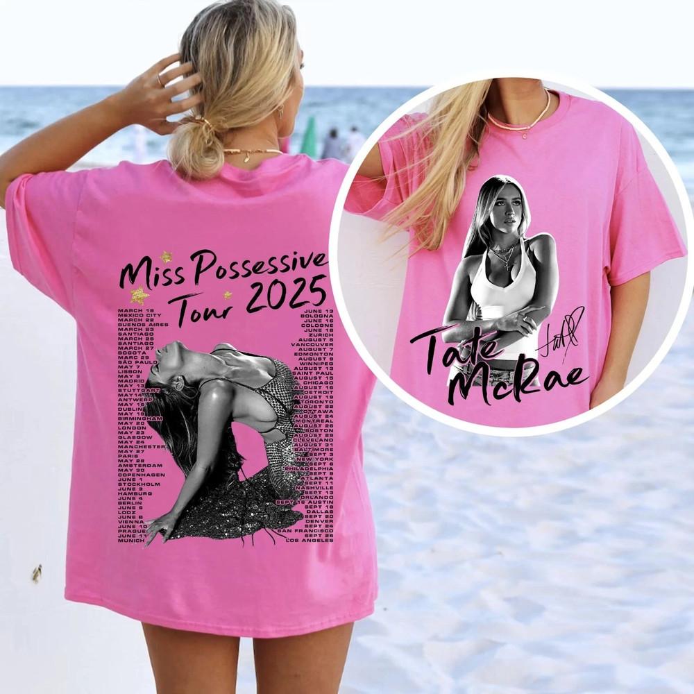 

Tate Mcrae Miss Possessive Tour 2025 Vintage Graphic TShirt2 Unisex T-Shirt XXXXL