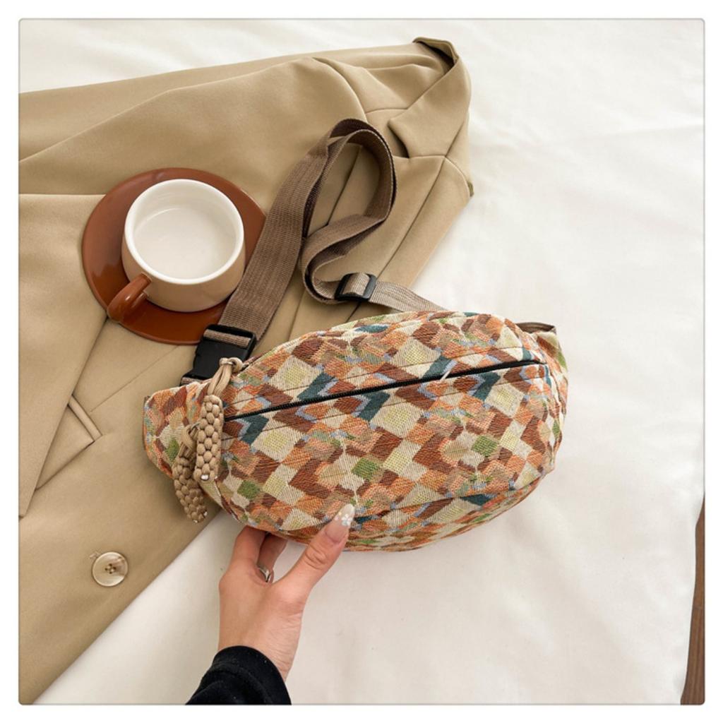 Retro Ethnic Style Chest Bag, Trendy Brand, Large Capacity Crossbody Bag, Men's and Women's Casual Waist Bag, New Sports Style Shoulder Bag