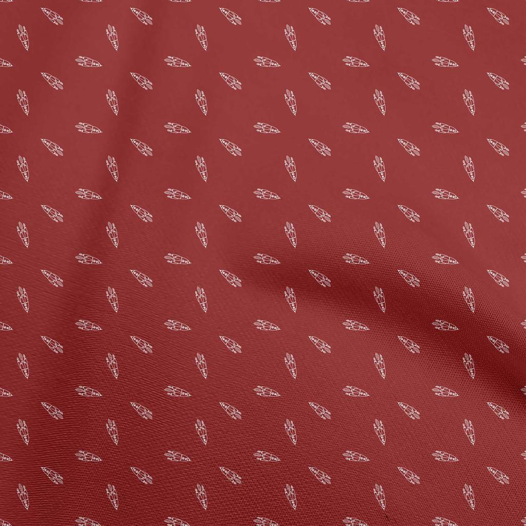 oneOone Cotton Flex Dusty Blue Fabric Retro Rocket Minimal Fabric For Sewing Printed Craft Fabric By The Yard 40 Inch