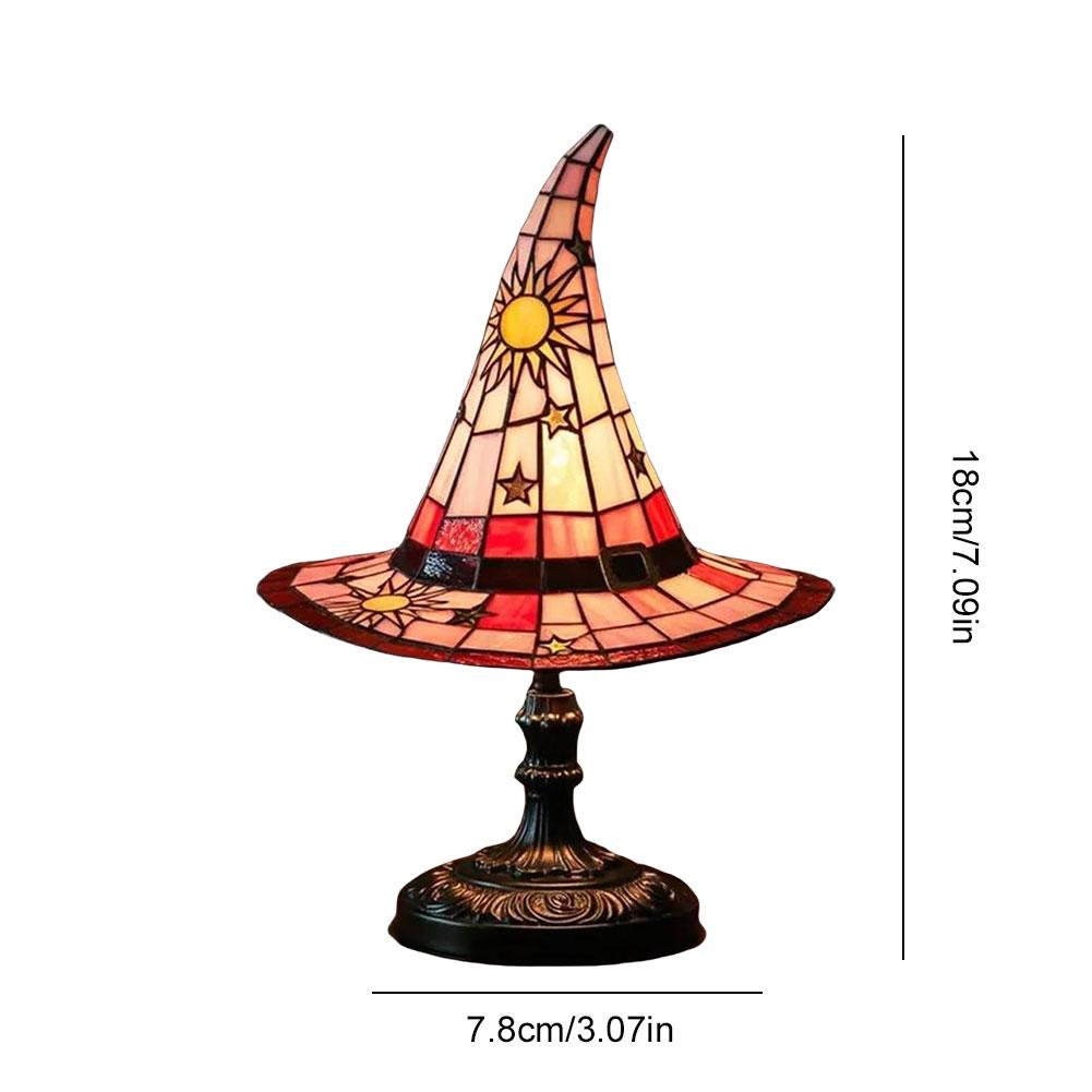 Witch Hat Lamp LED Creative Table Lamp Resin Witch Hat Light Ornament Bedside Lamp for Living Room Home Bedroom Decoration