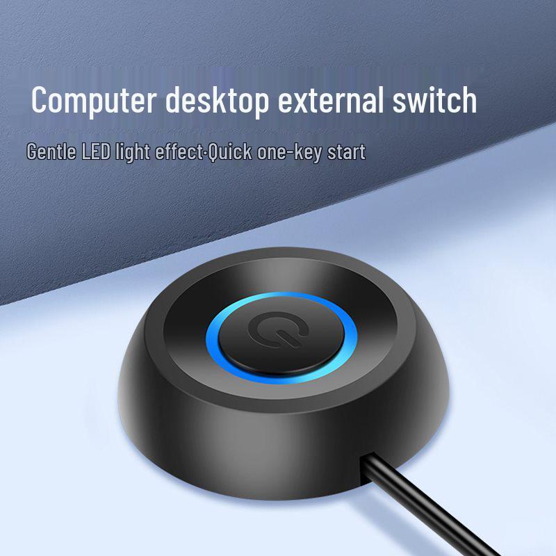 Внешняя кнопка питания для настольного компьютера Round No Split Line [Black 2m]