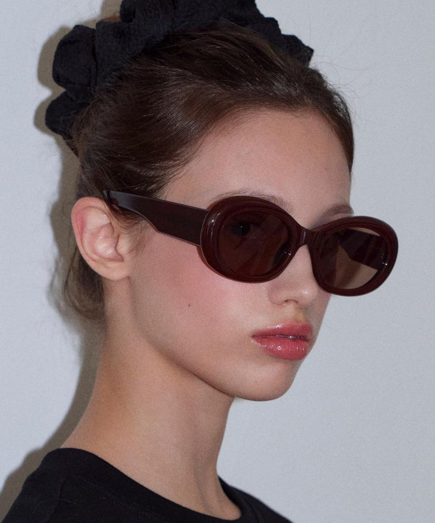Loginaenloji Big Oval Sunglasses Brown